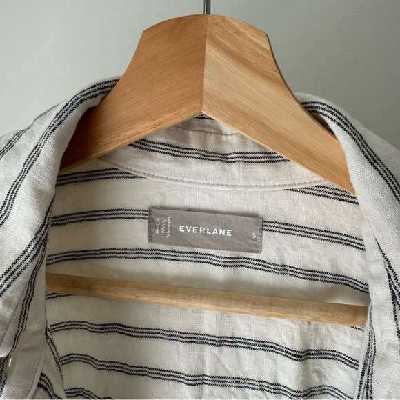 Everlane Way Long Linen Striped Shirt - Picture 4 of 7